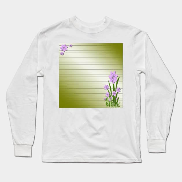 Purple flowers Long Sleeve T-Shirt by ikshvaku
